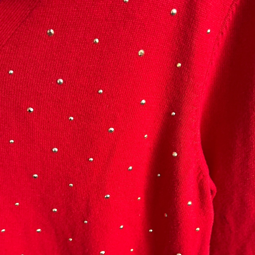 Tommy Hilfiger V-Neck Red Sweater - Picture 3 of 9